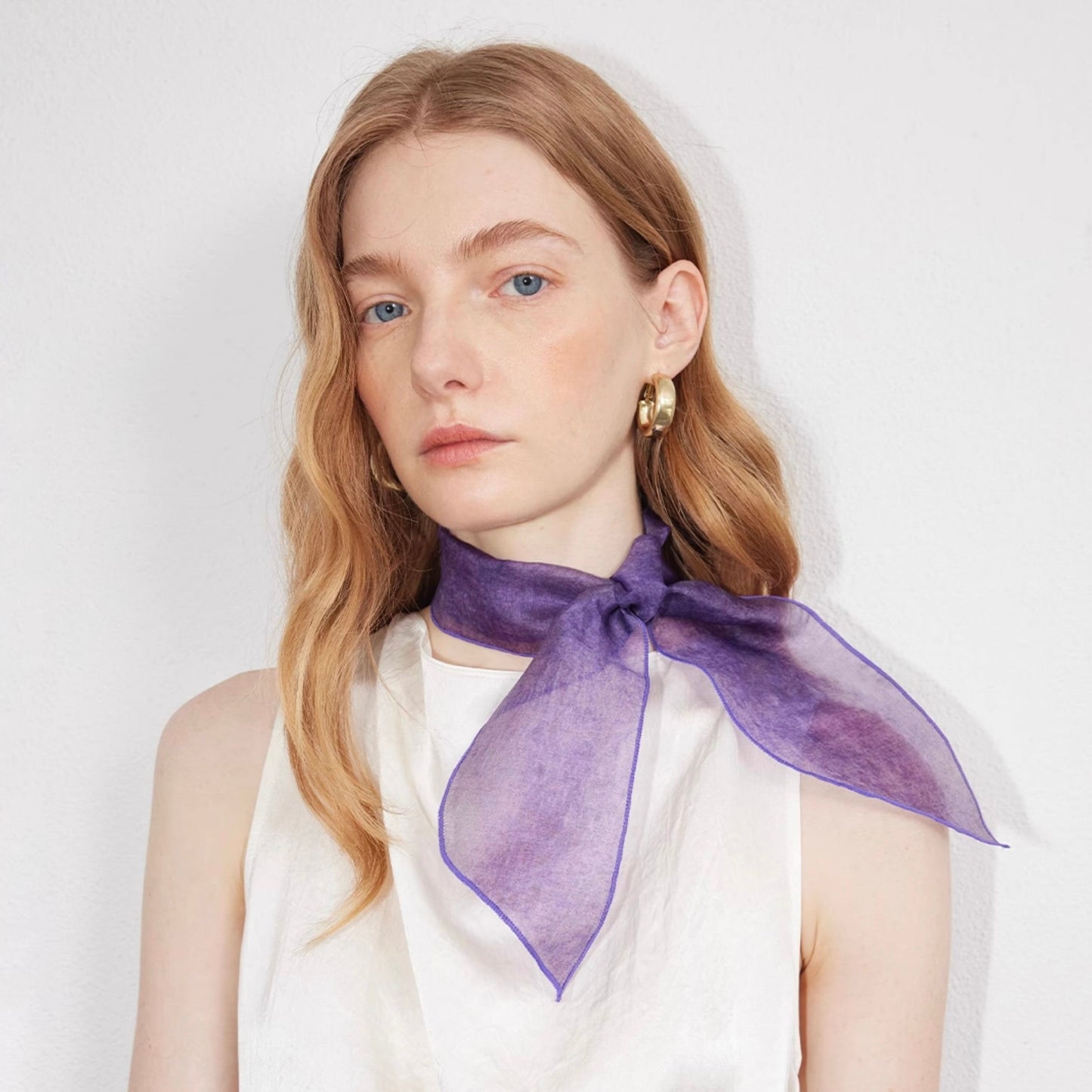 100% Mulberry Silk light Skin Advanced Styling Small Silk Scarf